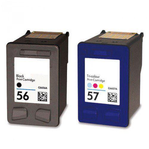 Merkloos   Inktcartridge / Alternatief voor de Hp 56 en 57 Huismerk  Cartridge