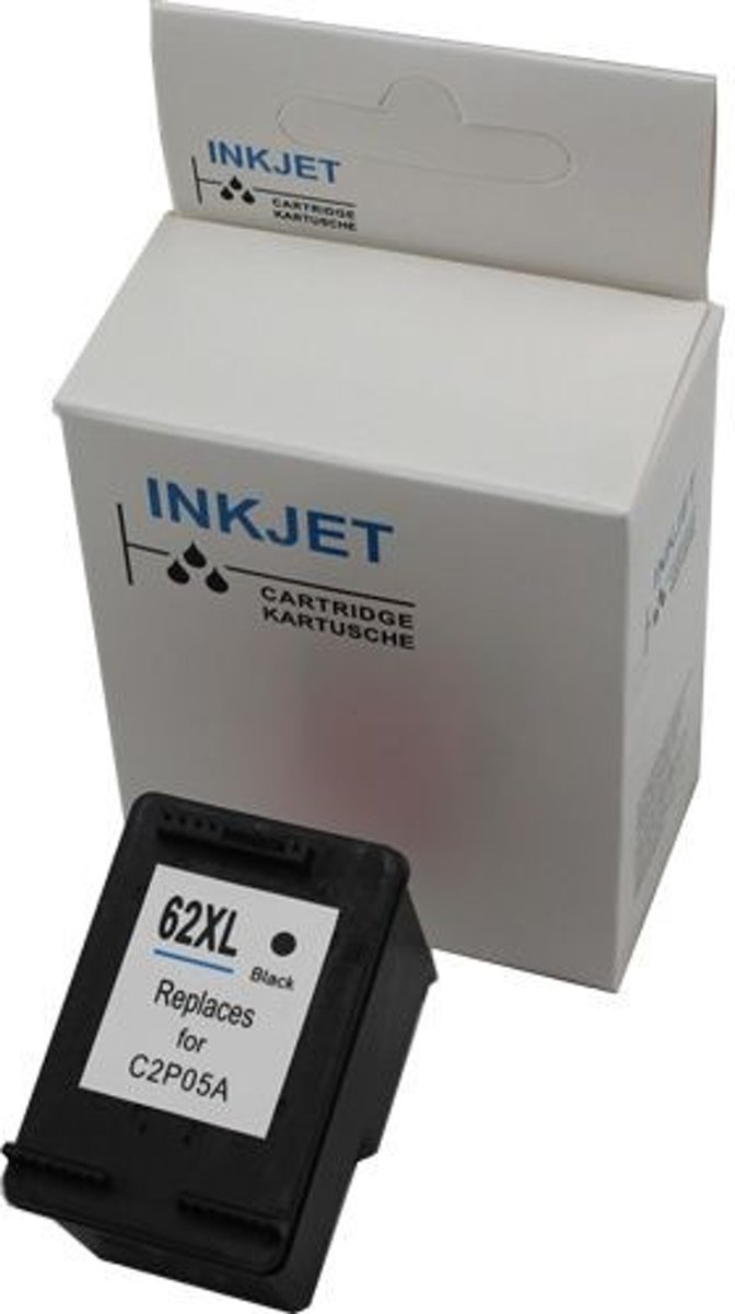 Merkloos   Inktcartridge / Alternatief voor de Hp 62XL zwart