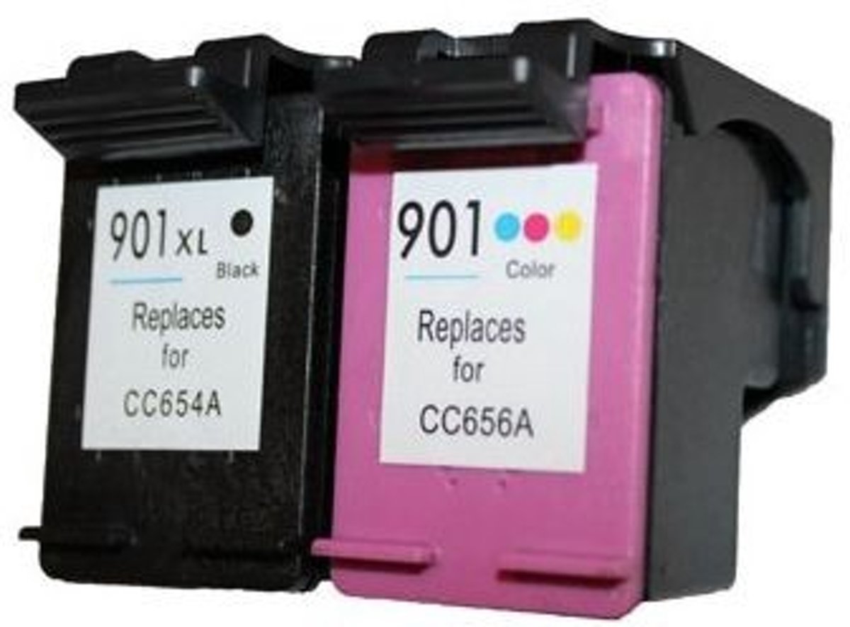 Merkloos   Inktcartridge / Alternatief voor de Hp huismerk Set 2x patroon voor HP 901XL (1xBK+1x3kleur)