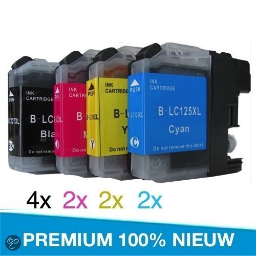 Merkloos   Inktcartridge / Alternatief voor de Rainbow set 10 stuks voor  LC-123 serie Cartridge