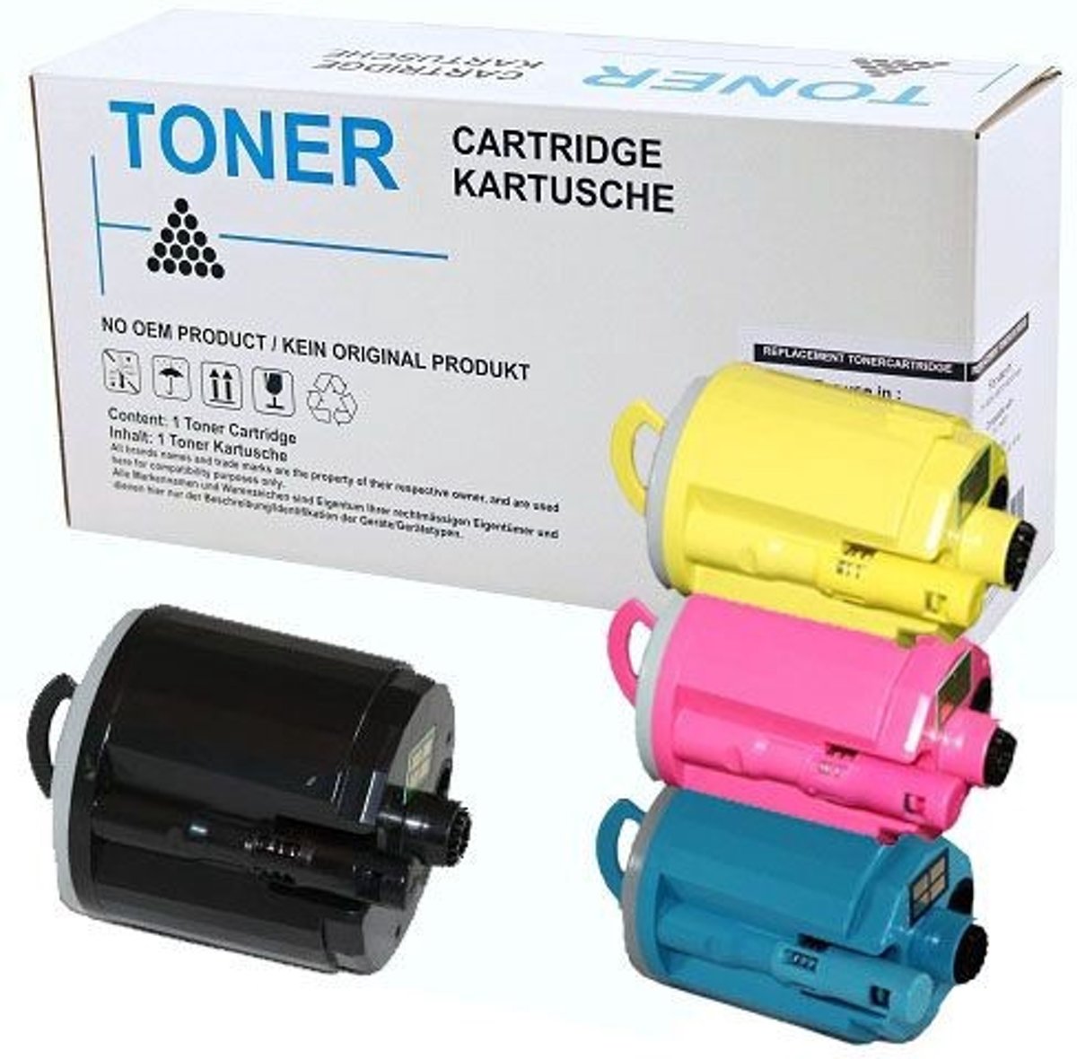 Merkloos   Inktcartridge / Alternatief voor de Samsung huismerk Set 4X huismerk Toner voor Samsung Clp300 Clx2160