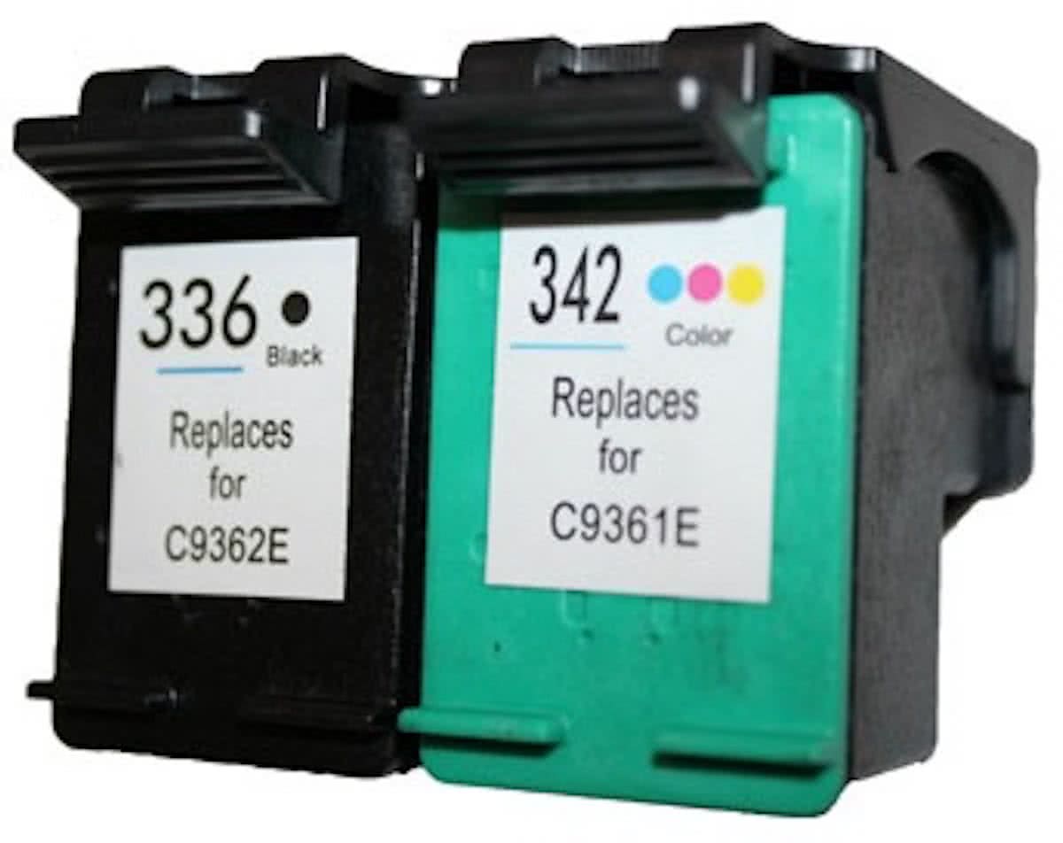 Merkloos   Inktcartridge / Alternatief voor de Set 2X  patroon voor Hp 336/342