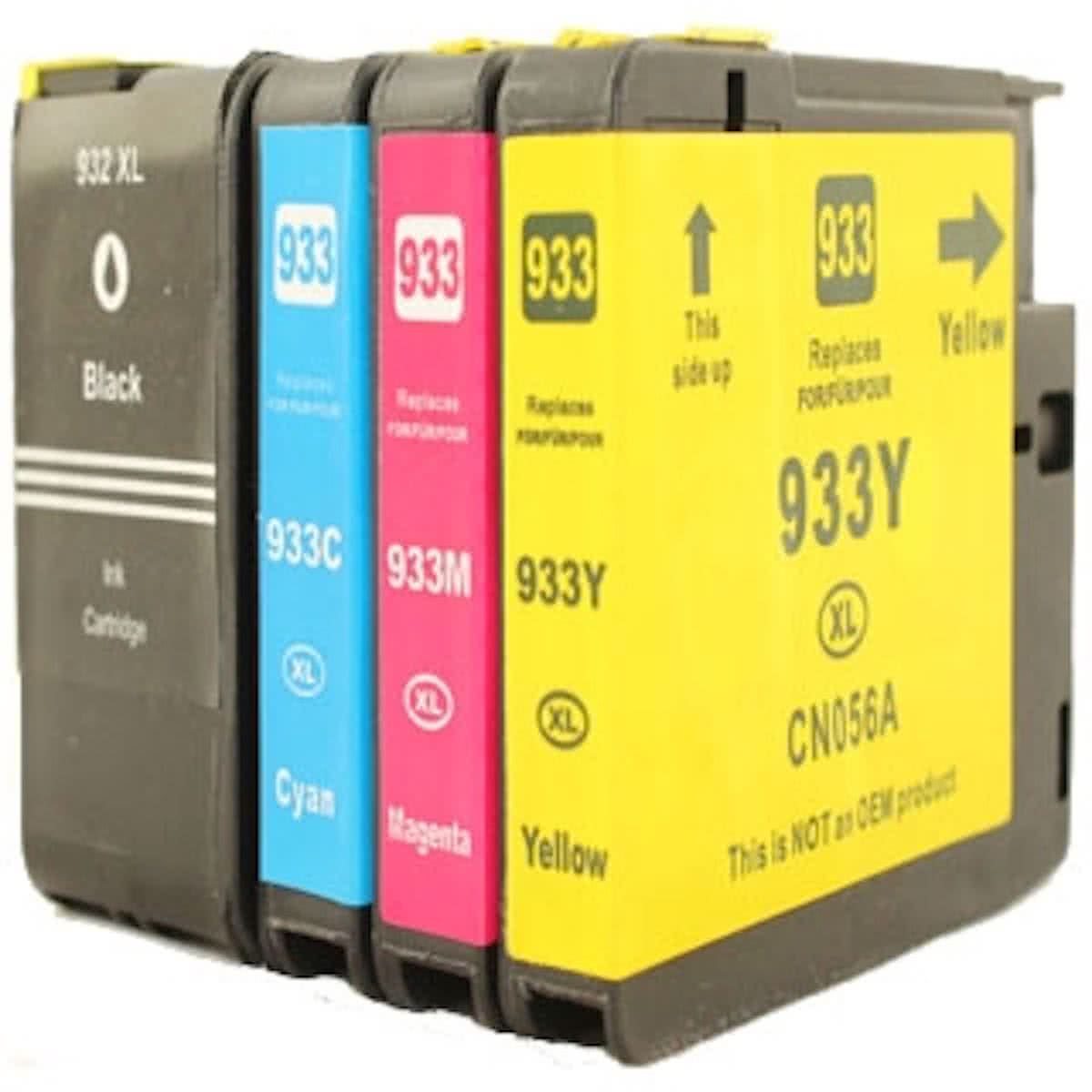 Merkloos   Inktcartridge / Alternatief voor de Set 4x  patroon voor HP 932XL/933XL