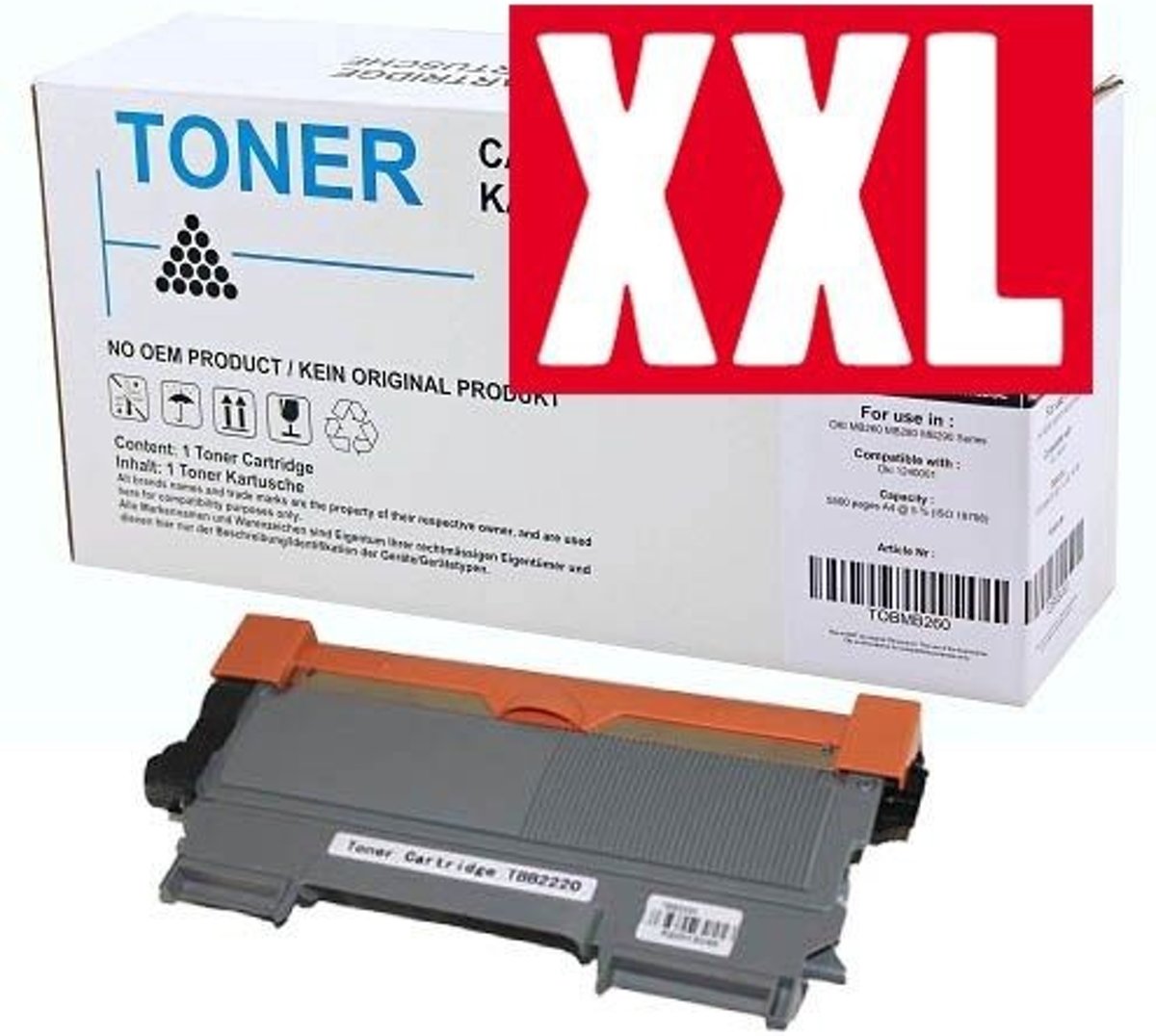 Merkloos   toner / Alternatief voor de Brother Tn2220 Tn2010 Hl2130 Hl2135 Dcp7055