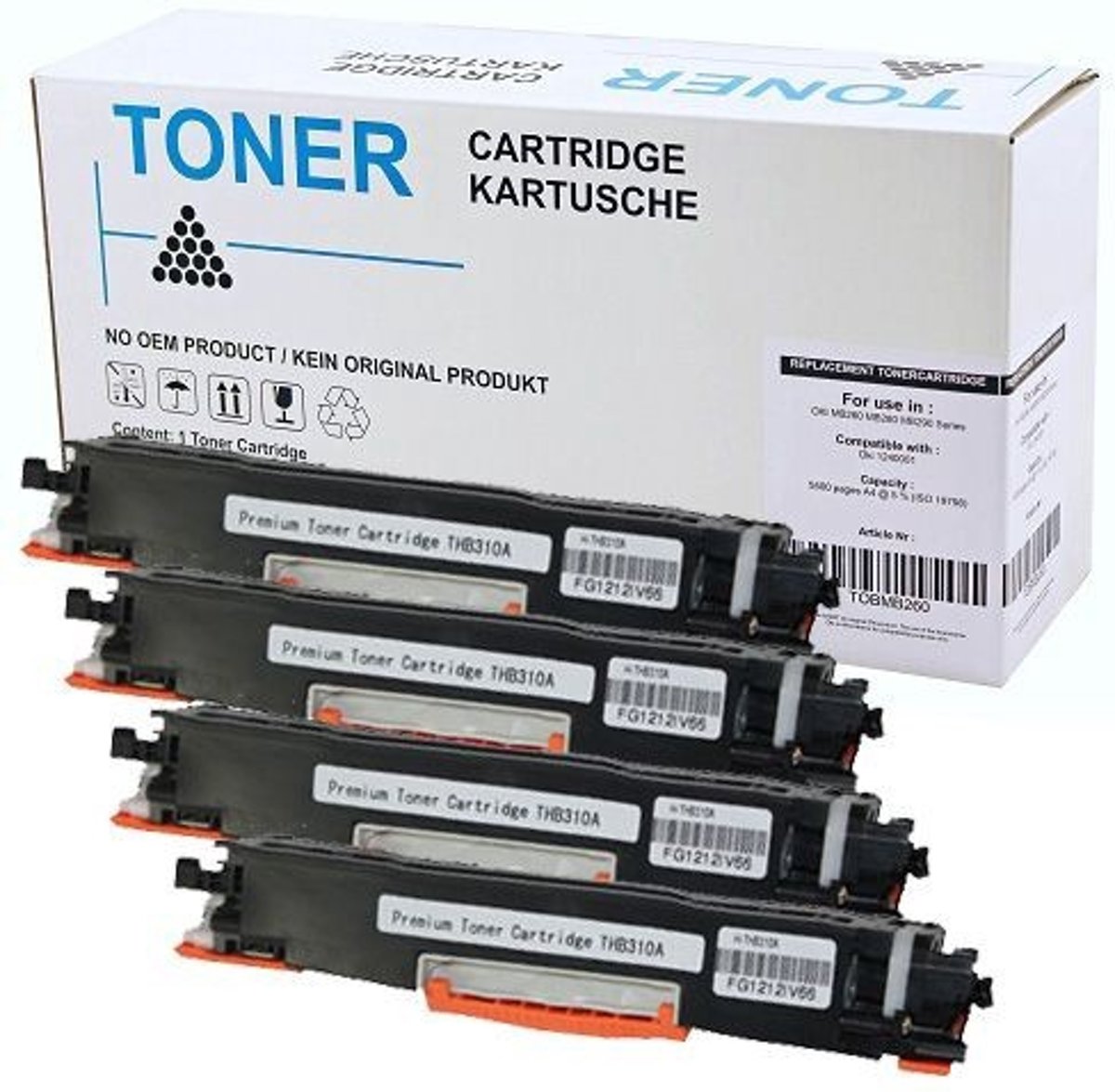 Merkloos - toner / Alternatief voor de Hp 126A Color Laserjet Cp1025 1 x CE310A. 1 x CE311A. 1 x CE312A. 1 x CE313A.