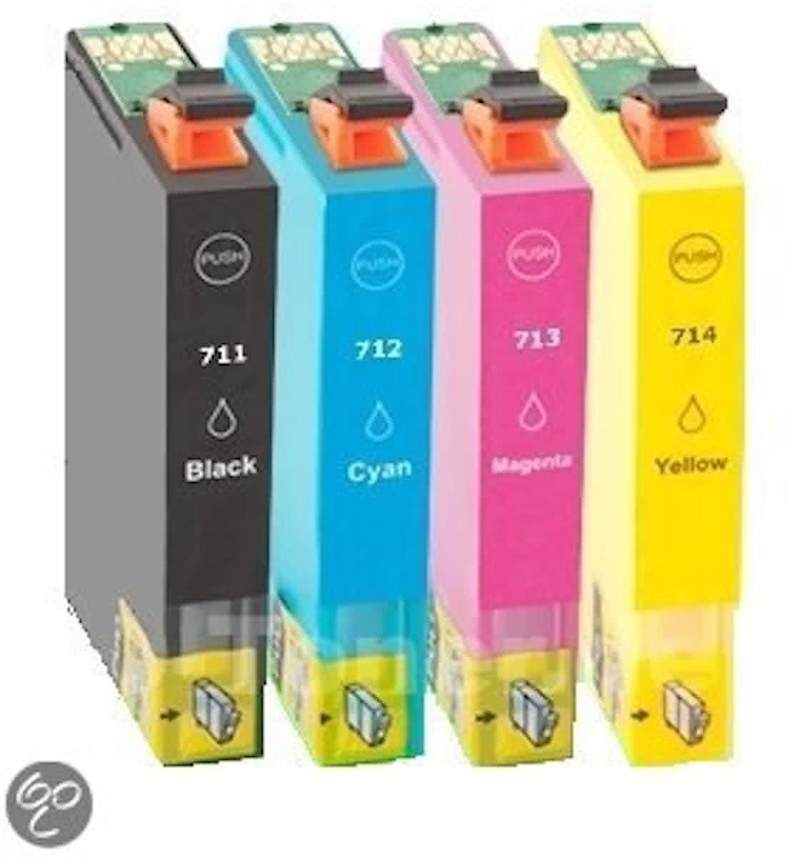 Merkloos – Inktcartridge / Alternatief voor de Epson T0711 - T0714 (Epson T0715) Multipack (Huismerk)