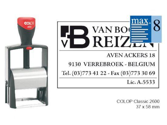 Tekststempel Colop Classic Line 2600+Bon 8 regels