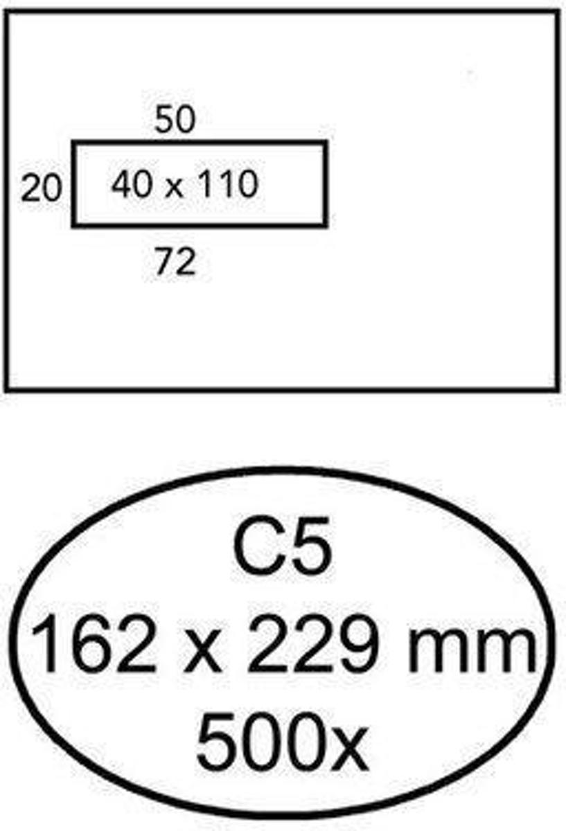 Vensterenvelop C5 VL ZK Wit
