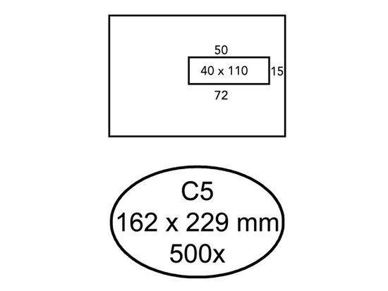 Vensterenvelop C5 VR ZK Wit