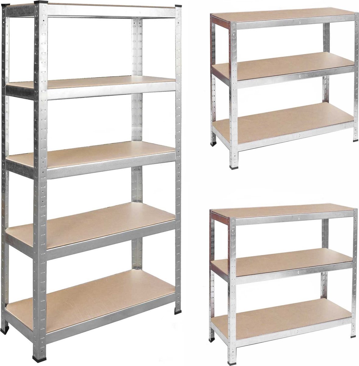 Metalen opbergrek 180 x 90 x 40 cm   HR-813 zwart