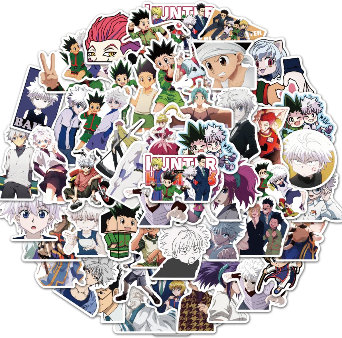 Hunter x Hunter Stickers - 50 Stuks - Hunter x Hunter Manga  - Anime - Stickers Volwassenen - Stickers voor Kinderen - Hunter x Hunter - Gon - Killua - Hisoka