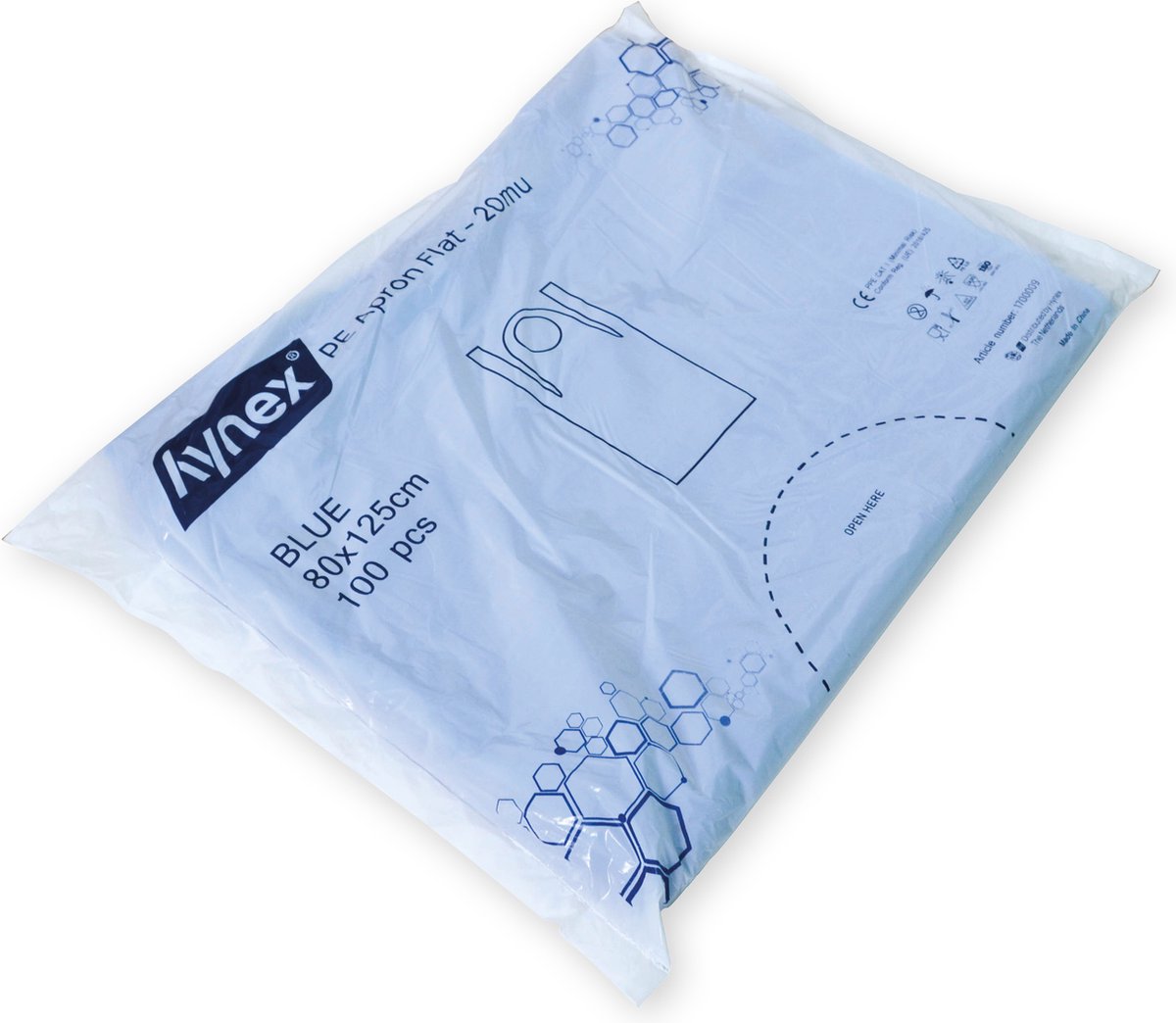   Halterschorten blauw doos met 1000 stuks - PE Geruwd 20mu 10x100 wegwerp schorten