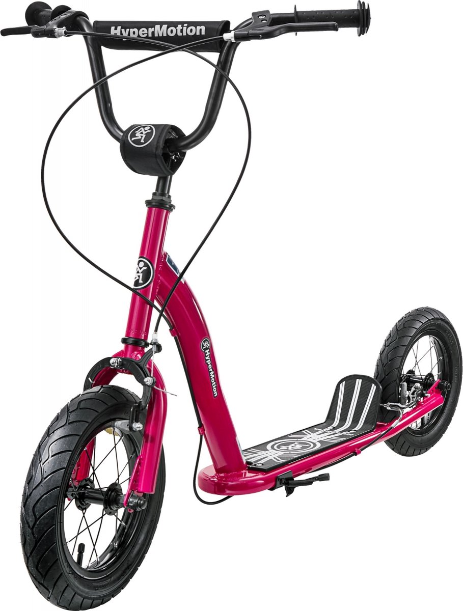 Step Volwassenen Grote Wielen Hypermotion RUBY fiets loopfiets scooter kinderfietsen meisje autoped kickbike met luchtbanden stepfiets stapfiets bike autopeds dames meisjes stepperbike 12 inch jongens kinderen stepbike volwassen Magenta