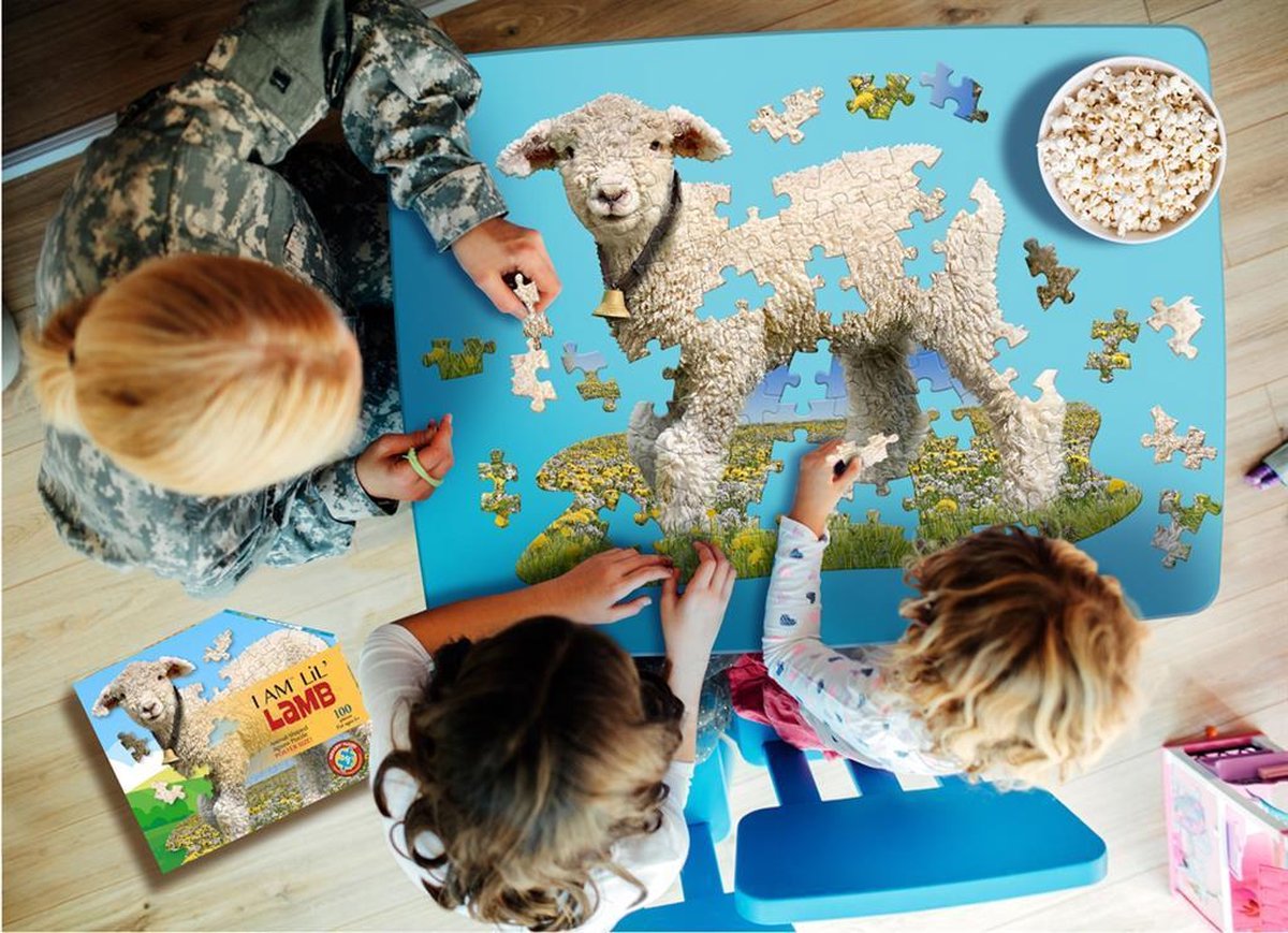 I AM Lil Puzzle Jr.: LAMB 76,27x61cm, 100pcs, in doos 29.21x24.13x7.62cm, Madd Capp Puzzle, 5+