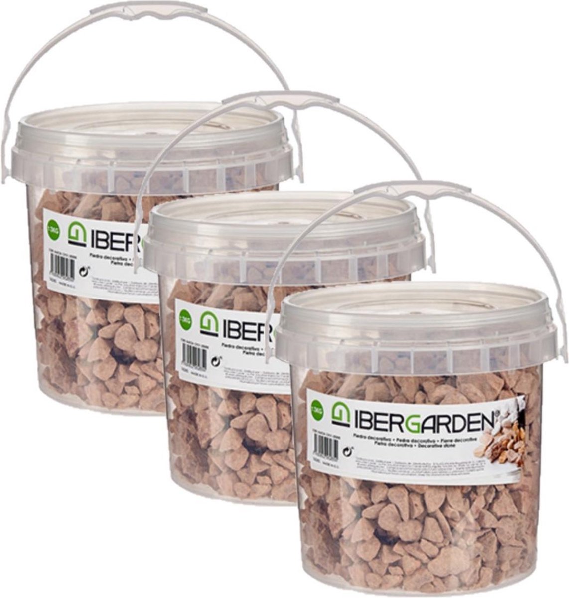 3x pakjes decoratie steentjes/kiezels terracotta grof 3 kg - Aquarium bodembedekking