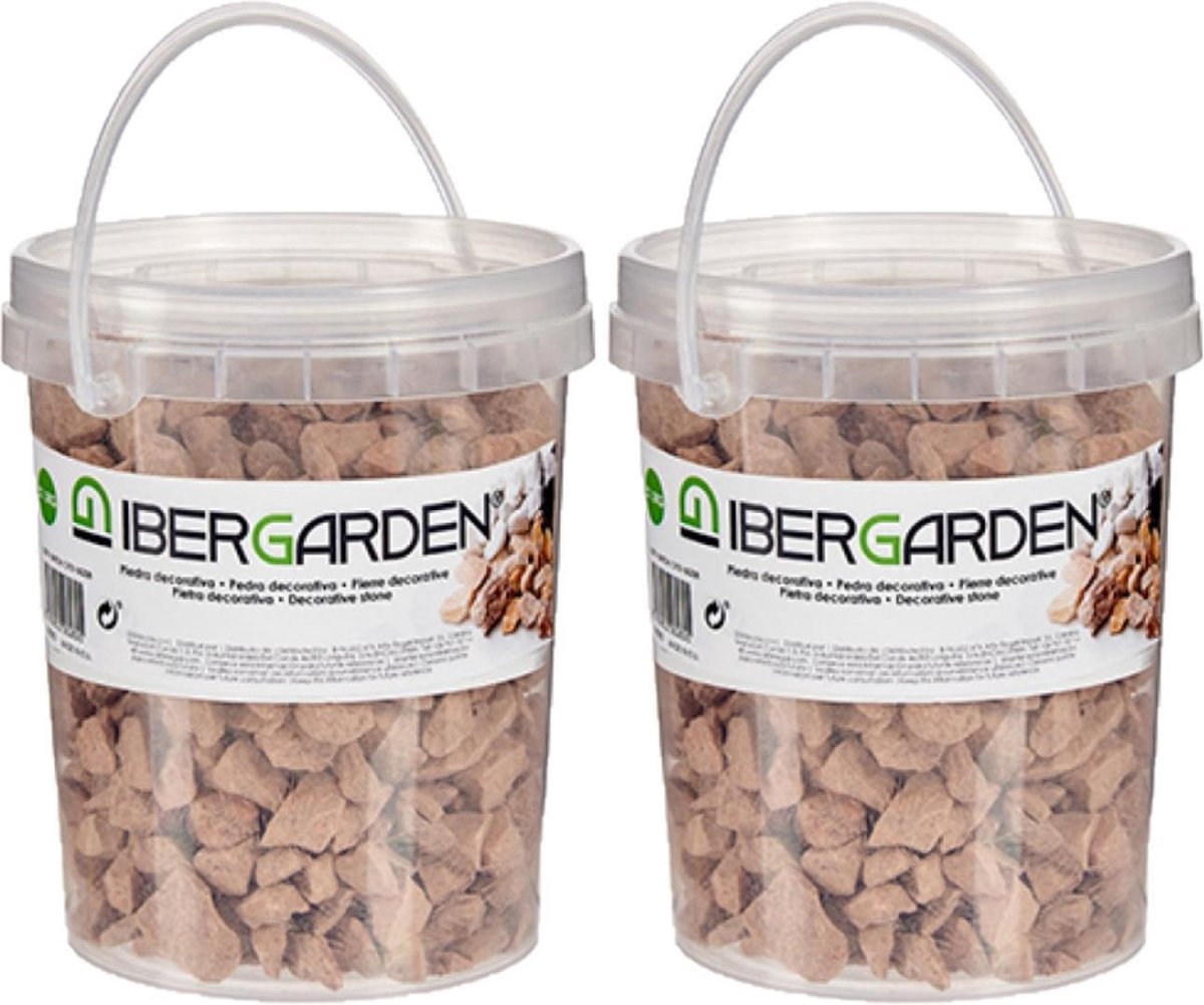 4x pakjes decoratie steentjes/kiezels terracotta klein 1,5 kg - Aquarium bodembedekking