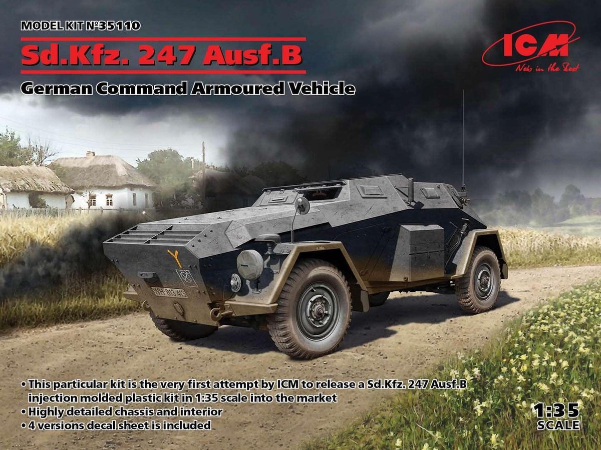 1:35 ICM 35110 Sd.Kfz. 247 Ausf.B, German Command Armoured Vehicle Plastic kit