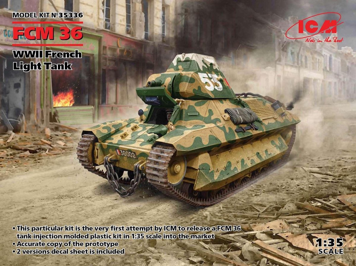 1:35 ICM 35336 FCM 36, WWII French Light Tank Plastic kit