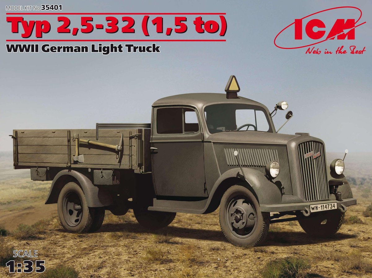 1:35 ICM 35401 Typ 2,5-32 (1,5 to), WWII German Light Truck Plastic kit