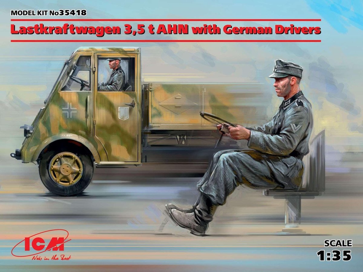 1:35 ICM 35418 Lastkraftwagen 3,5 t AHN with German Drivers Plastic kit