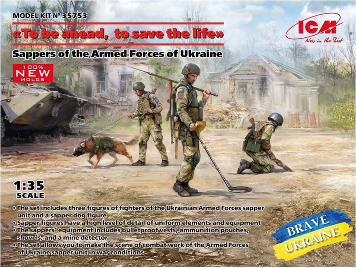 1:35 ICM 35753 To be ahead, to save the life - Sappers of the Armed Forces of Ukraine Plastic kit