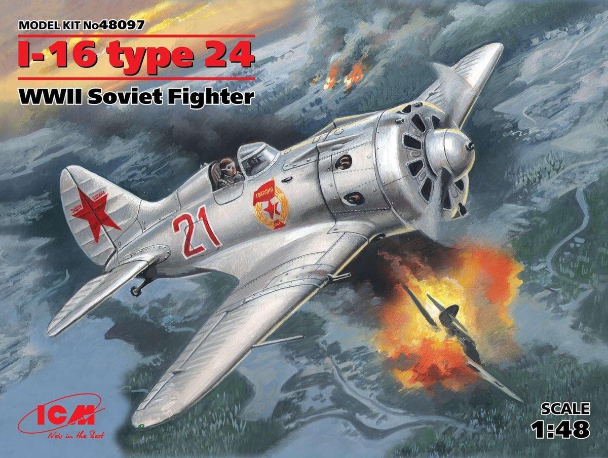 1:48 ICM 48097 I-16 type 24, WWII Soviet Fighter Plastic kit