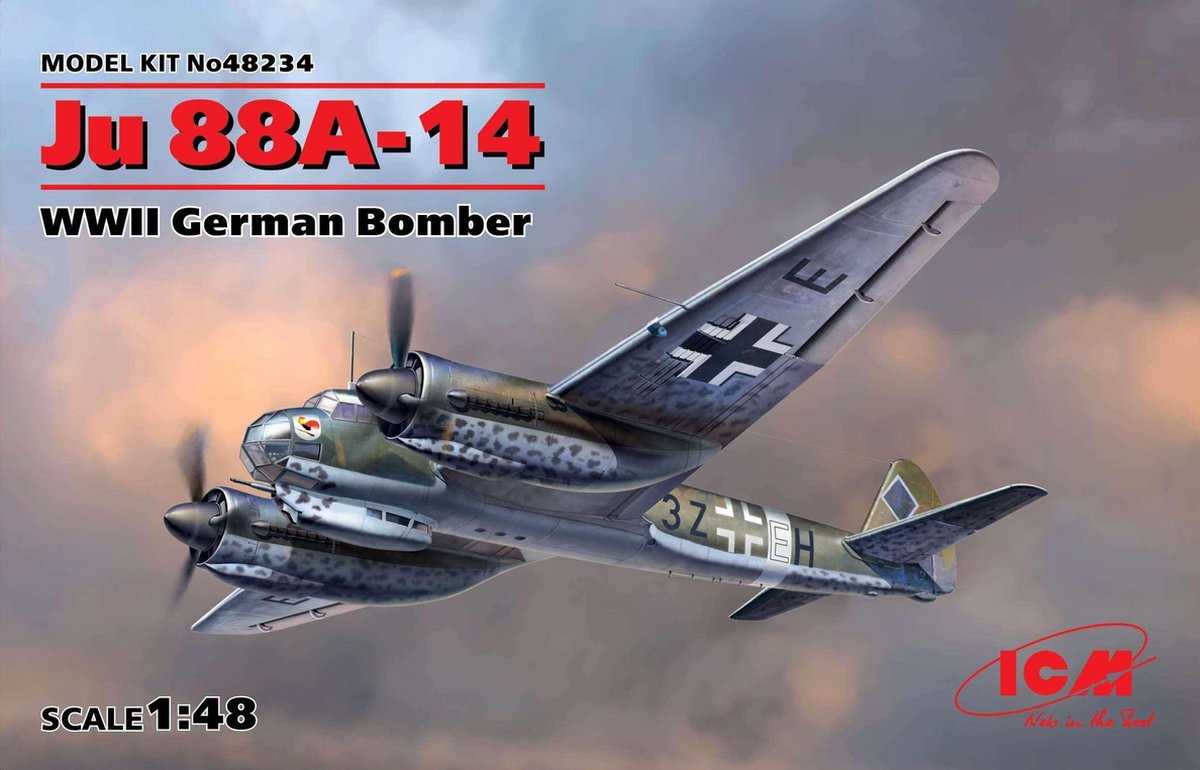 1:48 ICM 48234 Ju 88A-14, WWII German Bomber Plastic kit