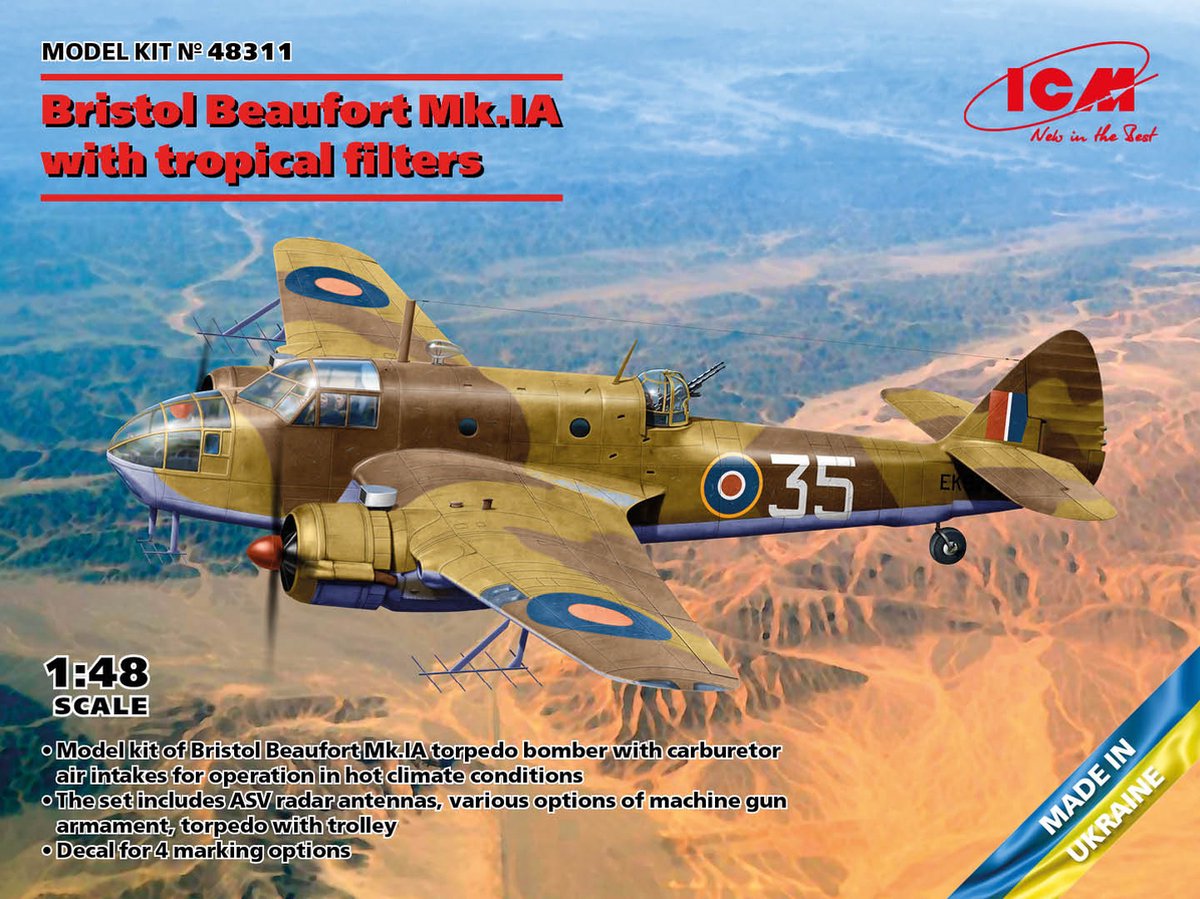 1:48 ICM 48311 Bristol Beaufort Mk.IA Plastic kit