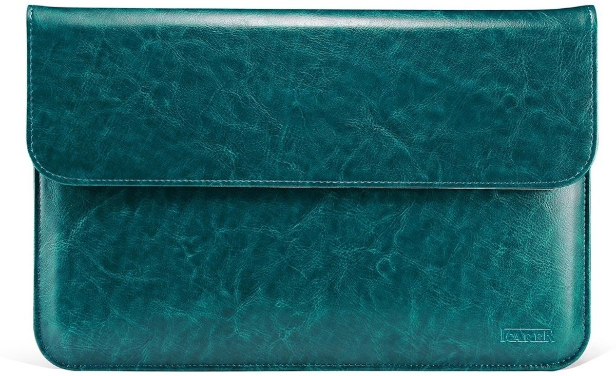 iCarer - MacBook Air 13 inch (2018) Hoes - Sleeve Echt Leer Smaragd Groen