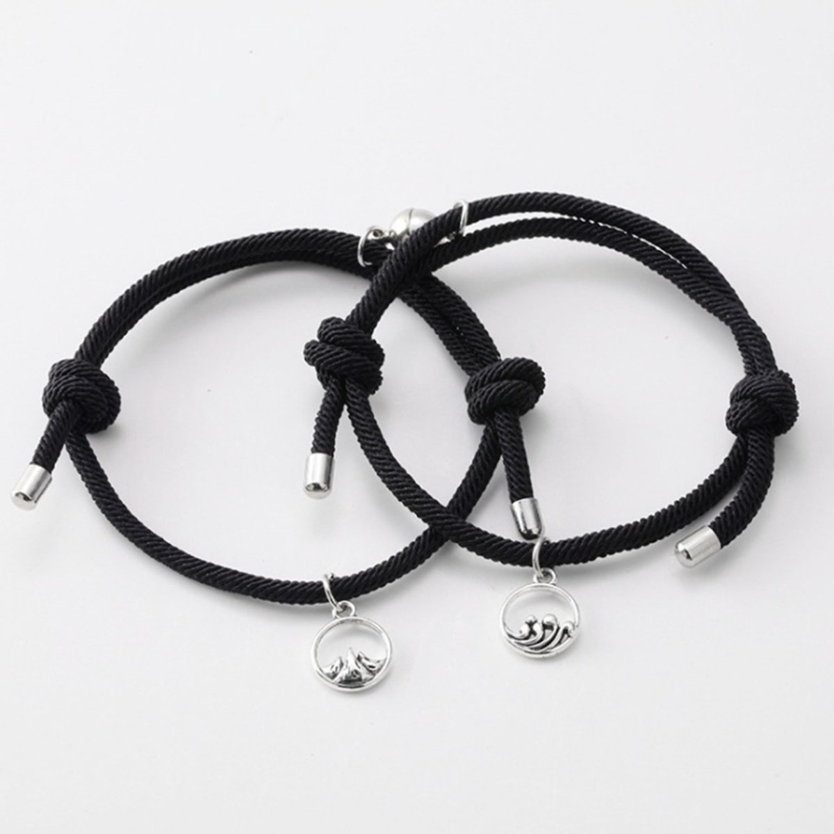 Armband set met magneet - Koppel armband - Zwart - Armband dames - Armband heren - Romantisch cadeau - Vriendschap armband