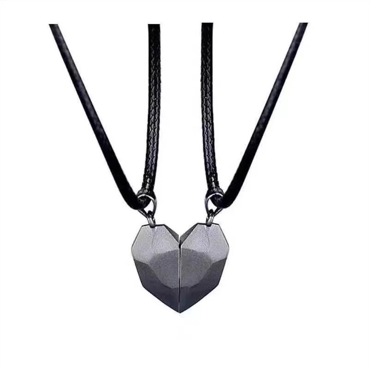 Ketting set met magneet - Magnetische ketting met hartjes - Romantisch -  Koppel ketting - Vriendschap ketting