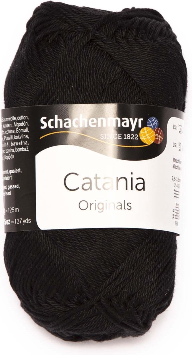 Schachenmayr Breiwol Catania Klassiek 5Pack - 100% Katoen  Kleur Zwart