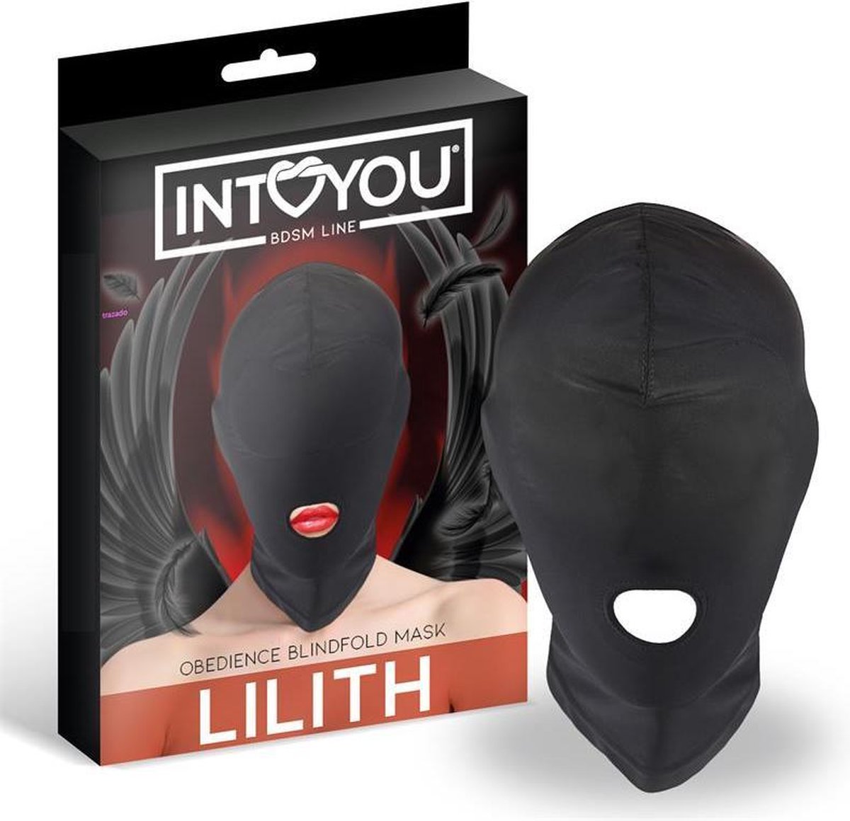 Lilith Incognito Mask with Opening in the Mouth Black