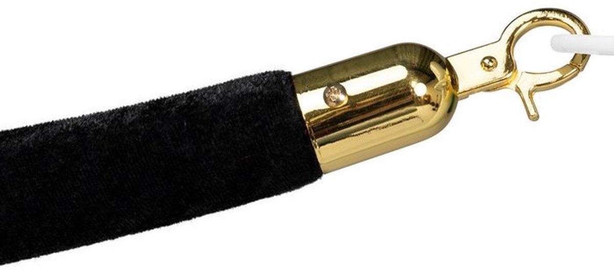 Afzetkoord voor rode loper paaltjes - Zwart velours - Messing sluiting