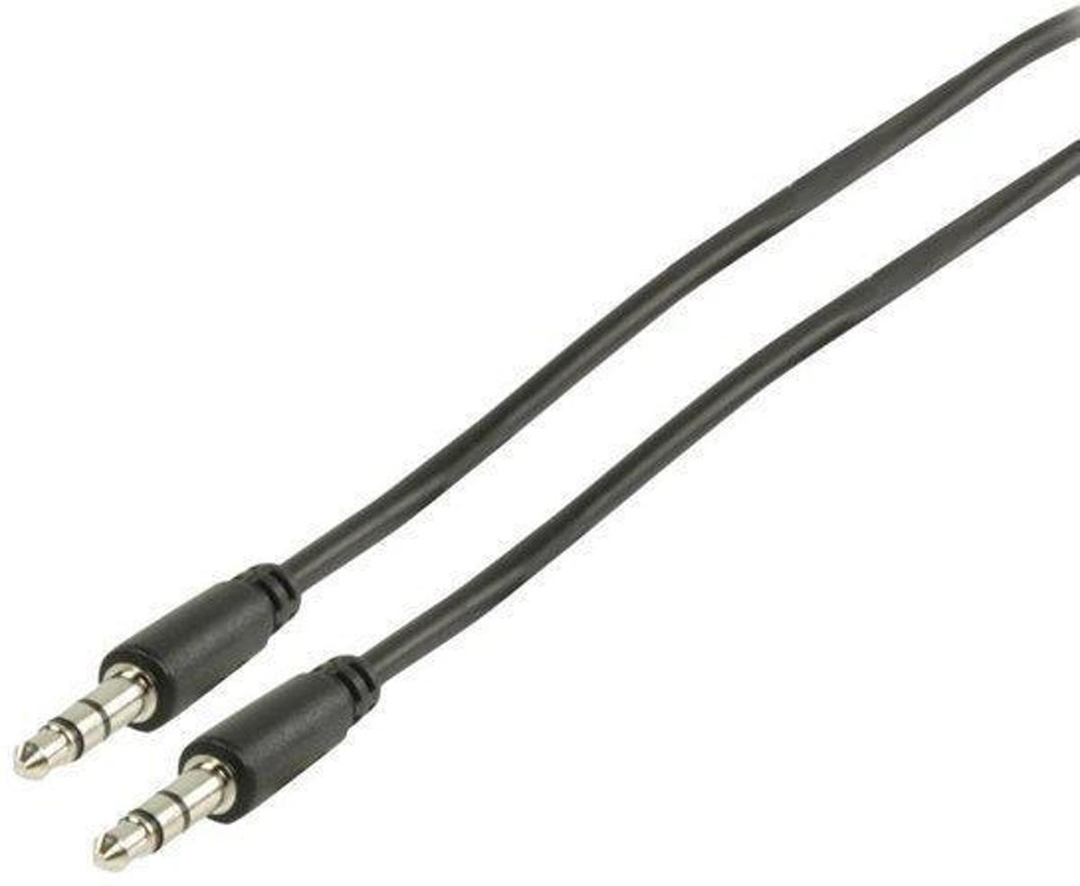 Benza 2x 3.5 mm Male Plugen Stereo Audio, Aux, Jack Kabel voor mobile telefoon  - 2 Meter Zwart