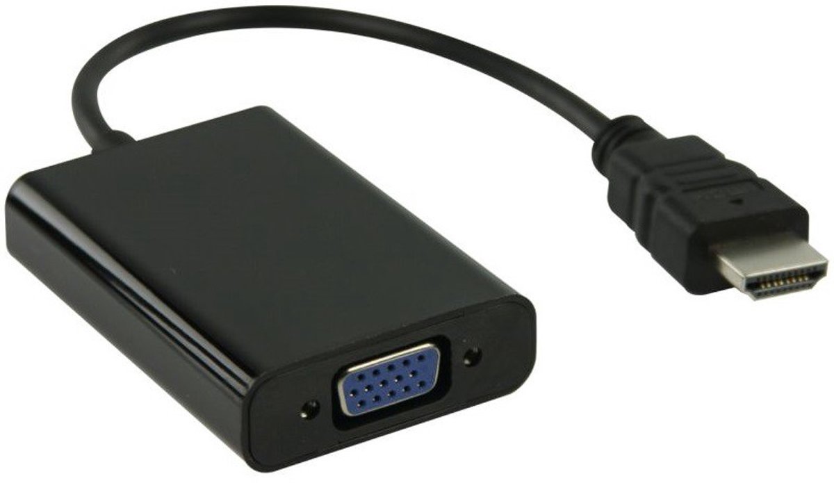 Benza HDMI naar VGA Kabel, Adapter + 3,5 mm - 0.20 Meter Zwart