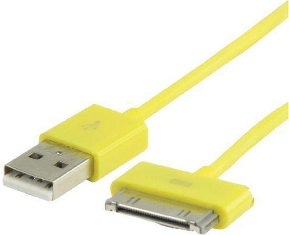 Benza Kabel - Apple Data & Oplaad kabel 1,00 Mtr Geel (iPod Touch, Nano, iPhone, iPad)