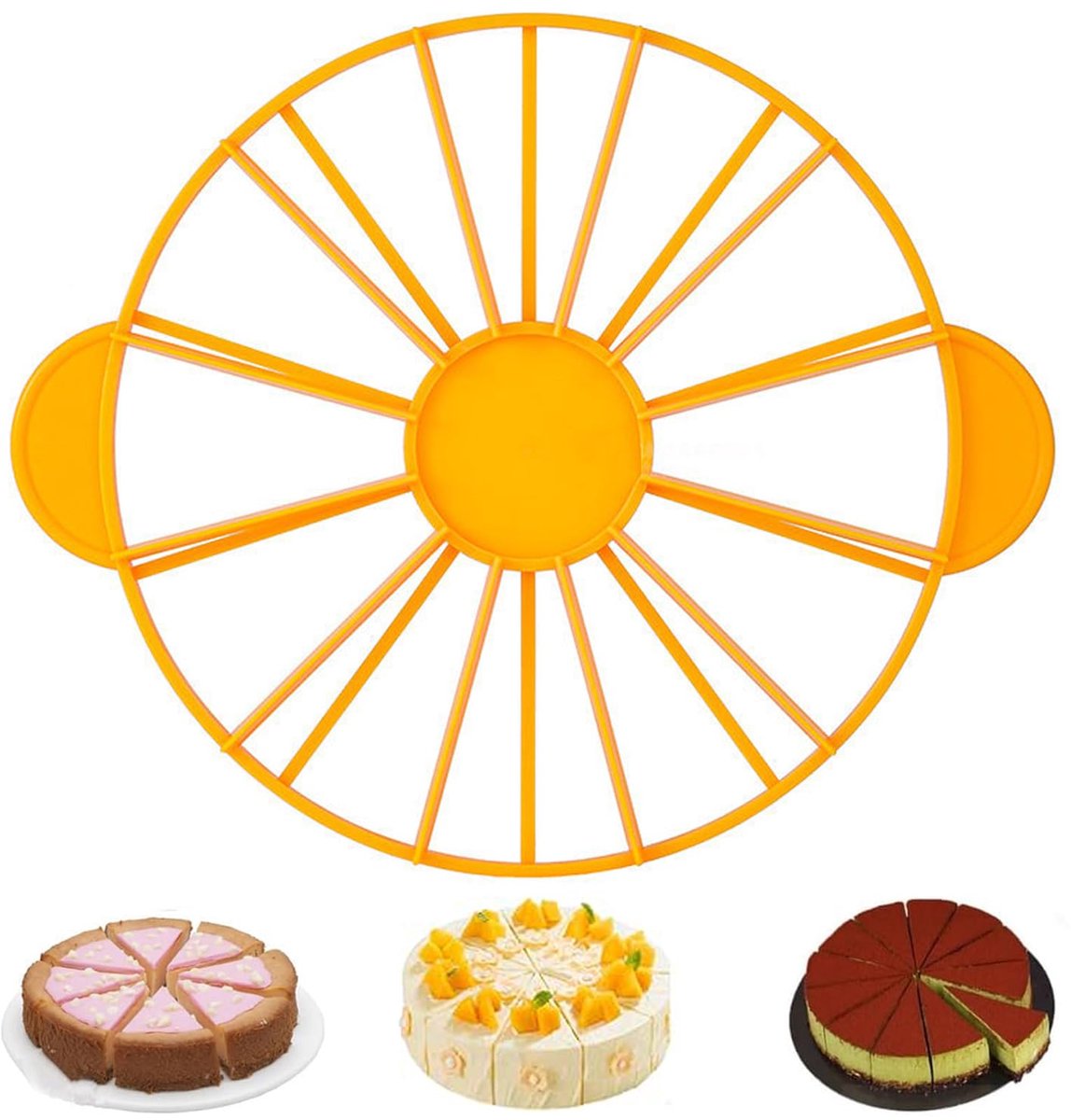 Ibenzoa® Kunststof Tortaansnijder voor Perfecte Porties, Verstelbaar Keukengadget voor 10-12 Gelijke Stukken