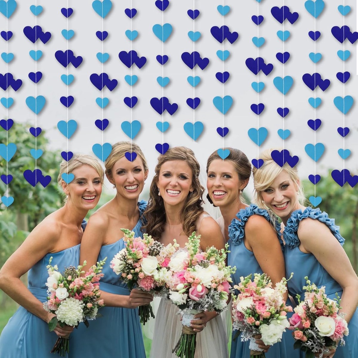  ® Langere Blauwe Slingers met Kristallen en Lint - Perfect voor Evenementen