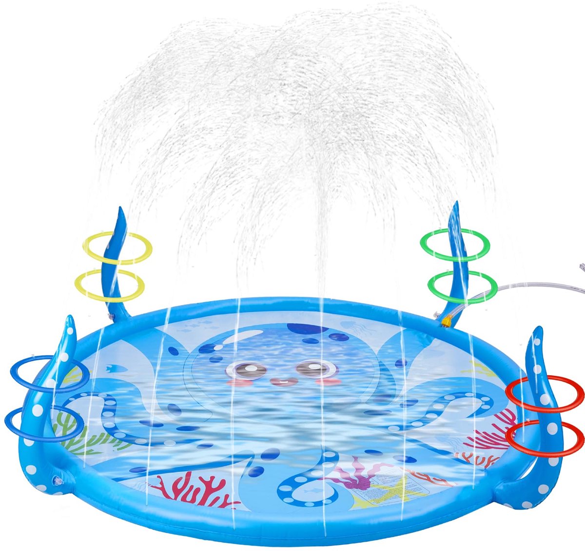  ® Opblaasbare Octopus Watersproeier met Ringwerpspel voor Verkoelend Zomerplezier in de Tuin