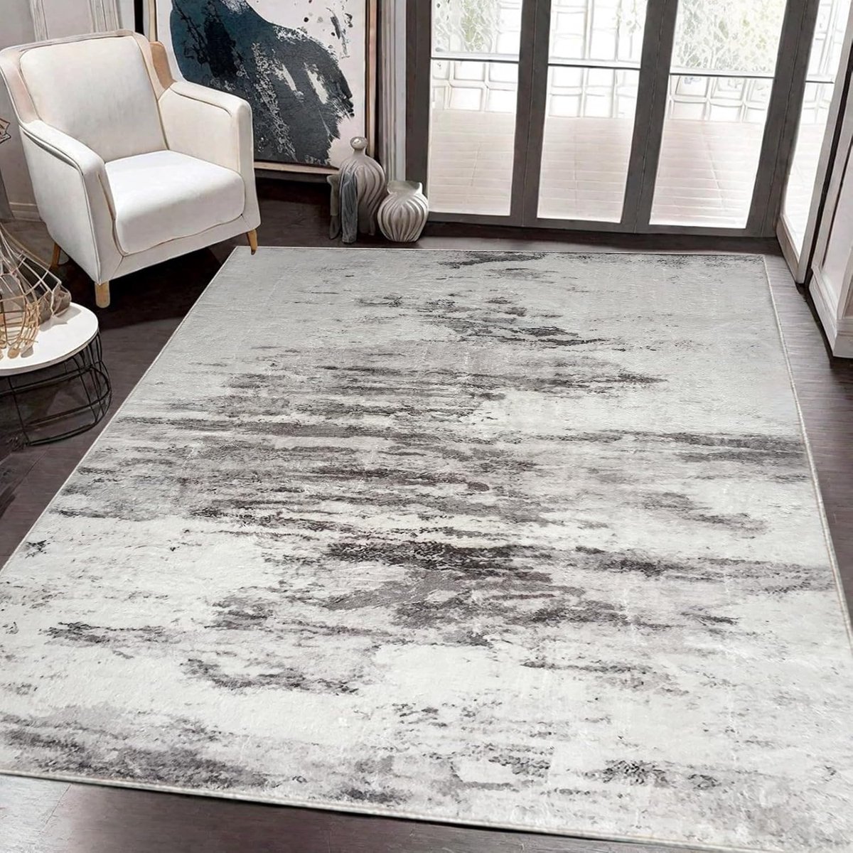 Ibenzoa® Textielvloerkleed, Abstracte Weefselpatronen, Zachte Textielcombinatie, Geschikt voor Diverse Interieurs