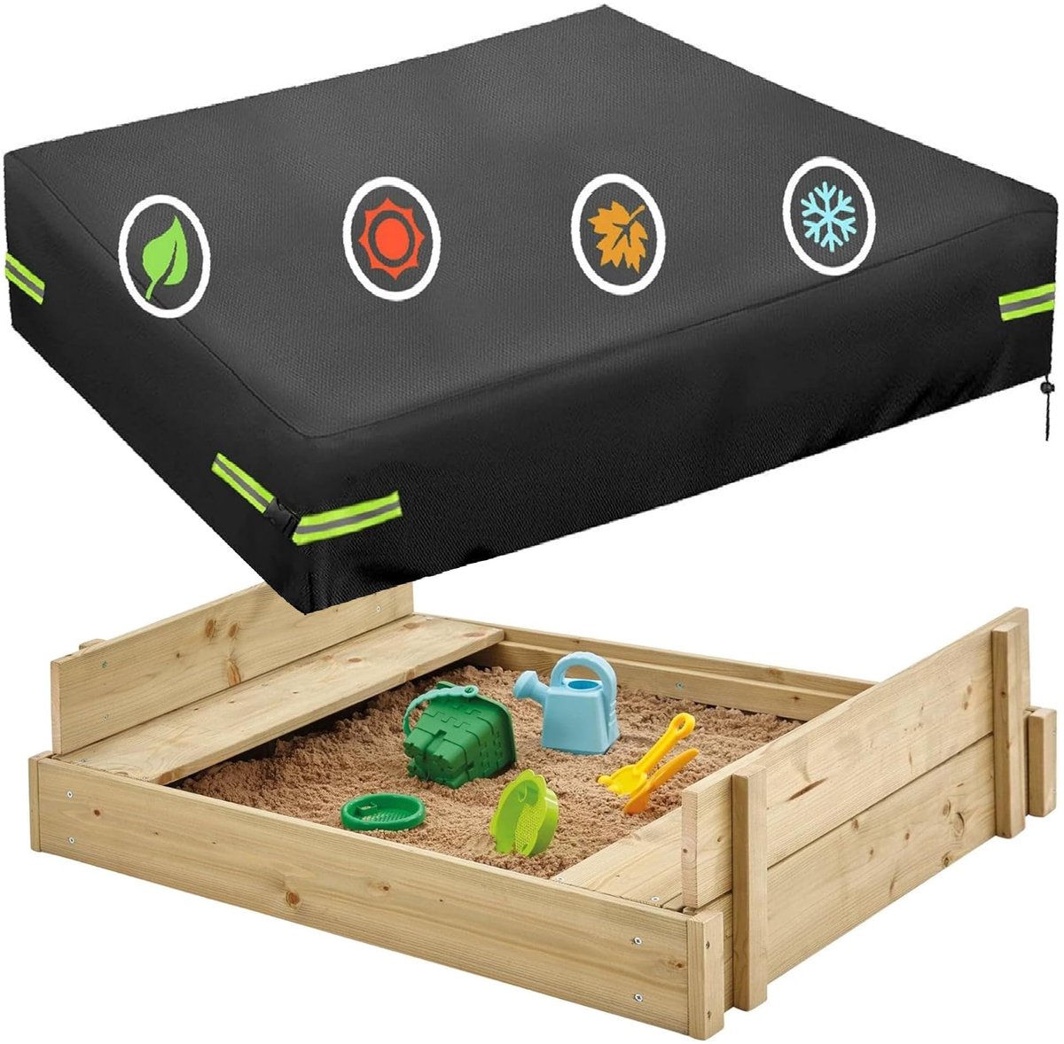 Ibenzoa® Waterdichte en Winddichte Vierkante Zandbakhoes voor Tuin en Speelgoedbescherming - 205cm