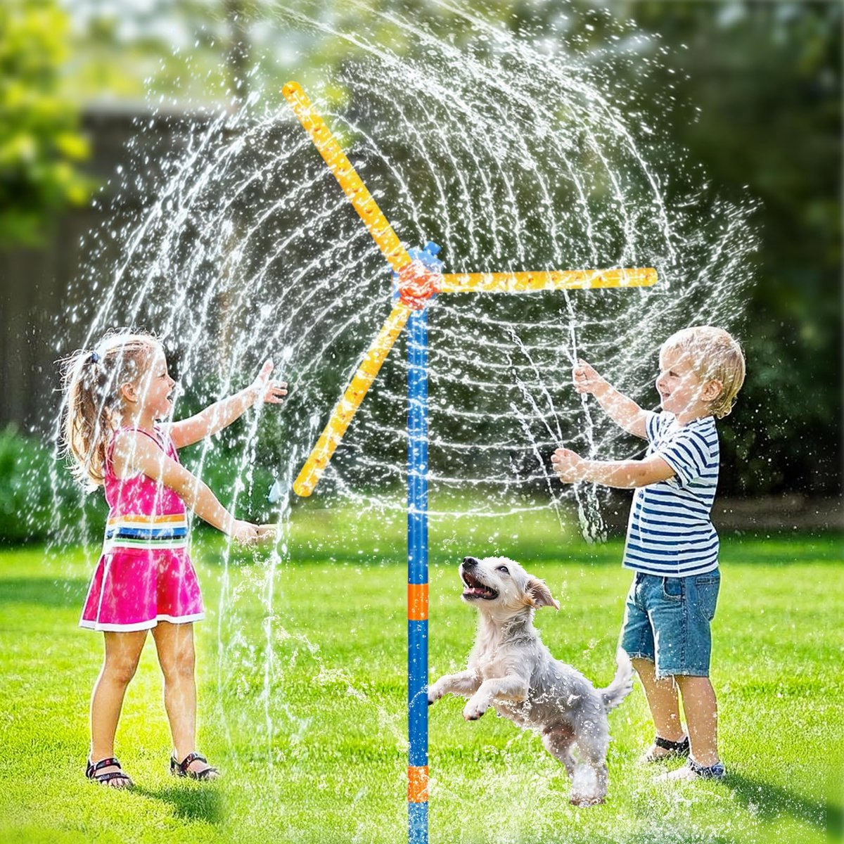  ® Windmolen-watersproeier voor kinderen - Tuinspeelgoed met 360 graden rotatie en 36 sproeiers