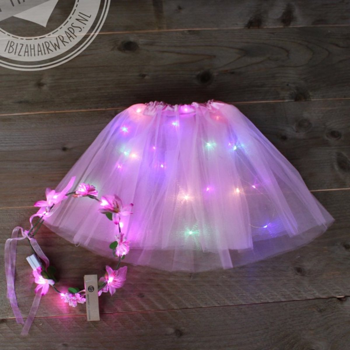 Led Prinses dress- Tutu rokje - led haarband -setje meisje - Kerst setje- Feestdagen setje - Verjaardag setje