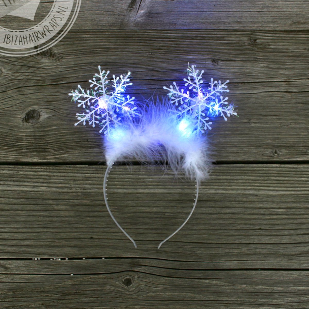 Snowflake Diadeem met led BLUE - Frozen haarband led - Kerst haarband - Haarband feestje Led- Elsa Haarband led