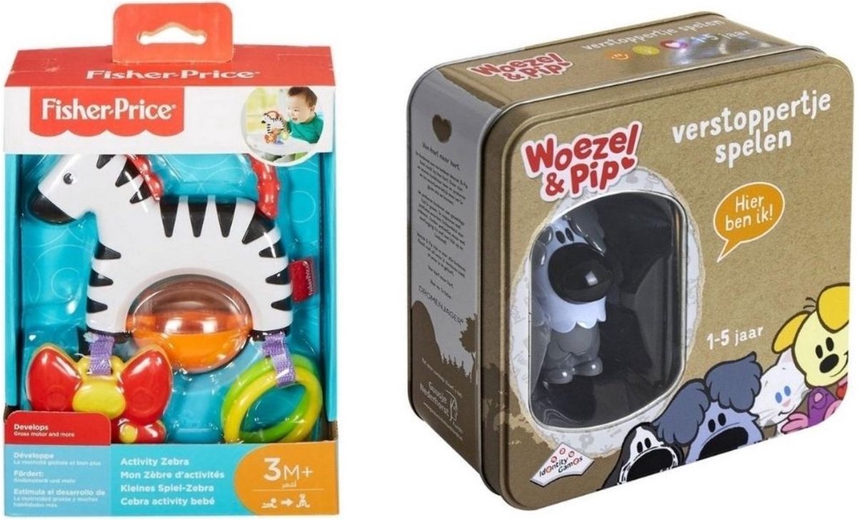 Babyset - 0-5 jaar - Grijpspeelgoed & Kinderspel - Zebra & Woezel en Pip Verstoppertje Spelen