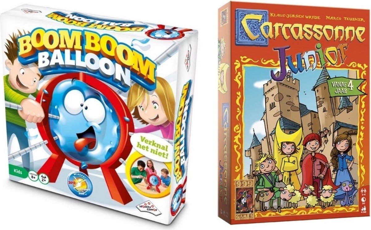 Spellenbundel - 2 Stuks - Boom Boom Balloon & Carcassonne junior