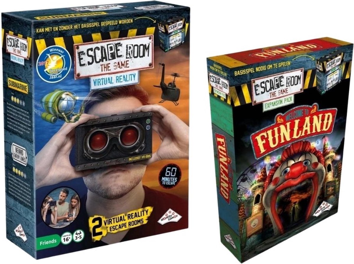 Spellenbundel - 2 Stuks - Escape Room - The Game Virtual Reality VR & Uitbreiding Funland