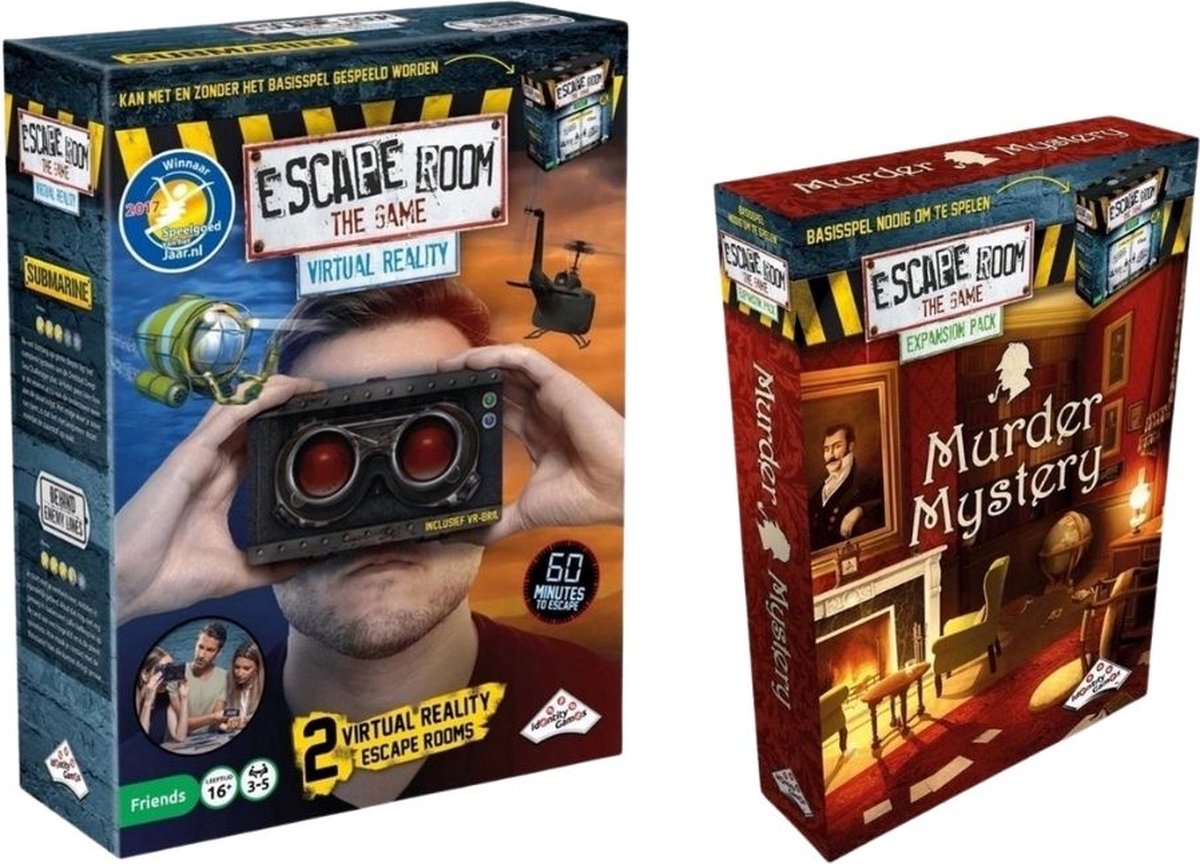 Spellenbundel - 2 Stuks - Escape Room - The Game Virtual Reality VR & Uitbreiding Murder Mystery