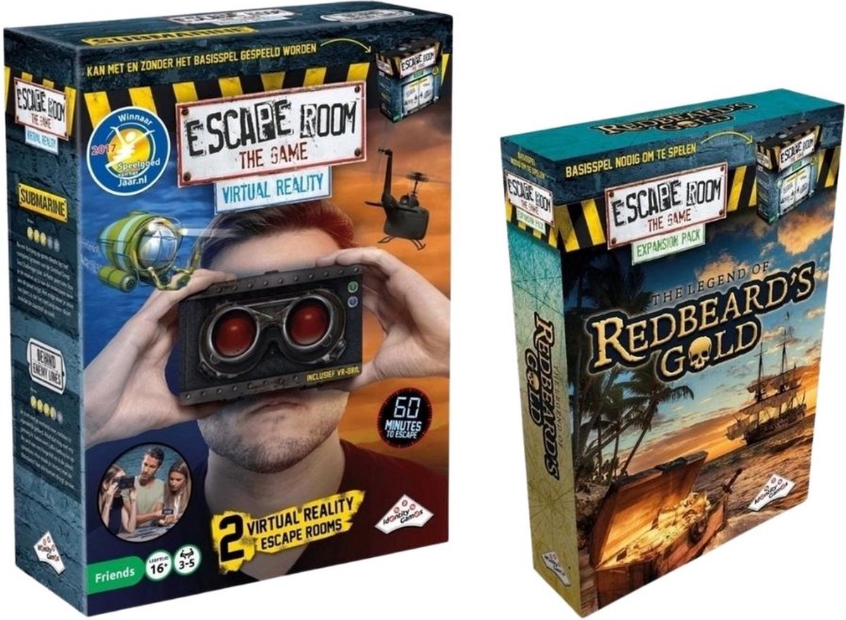 Spellenbundel - 2 Stuks - Escape Room - The Game Virtual Reality VR & Uitbreiding Redbeards Gold